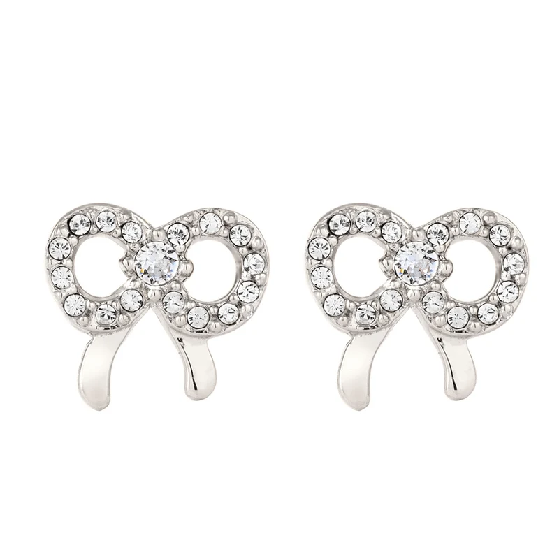Ohrstecker Schleife | Mit Kristallen von Swarovski® (Weiß)