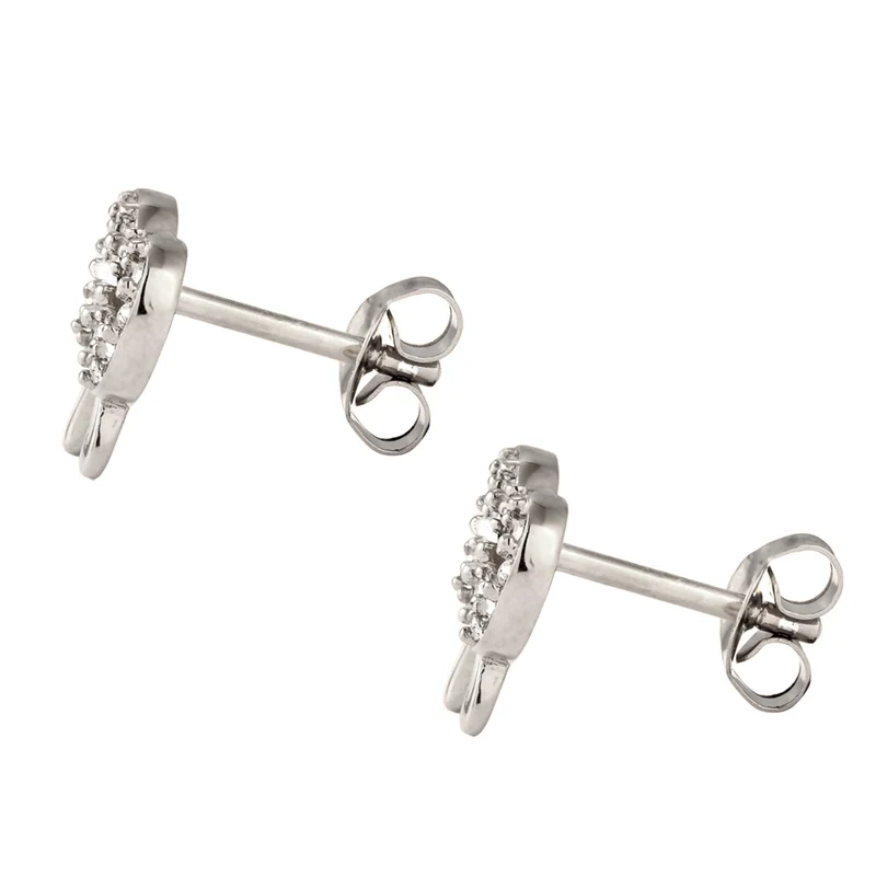 Ohrstecker Schleife | Mit Kristallen von Swarovski® (Weiß)