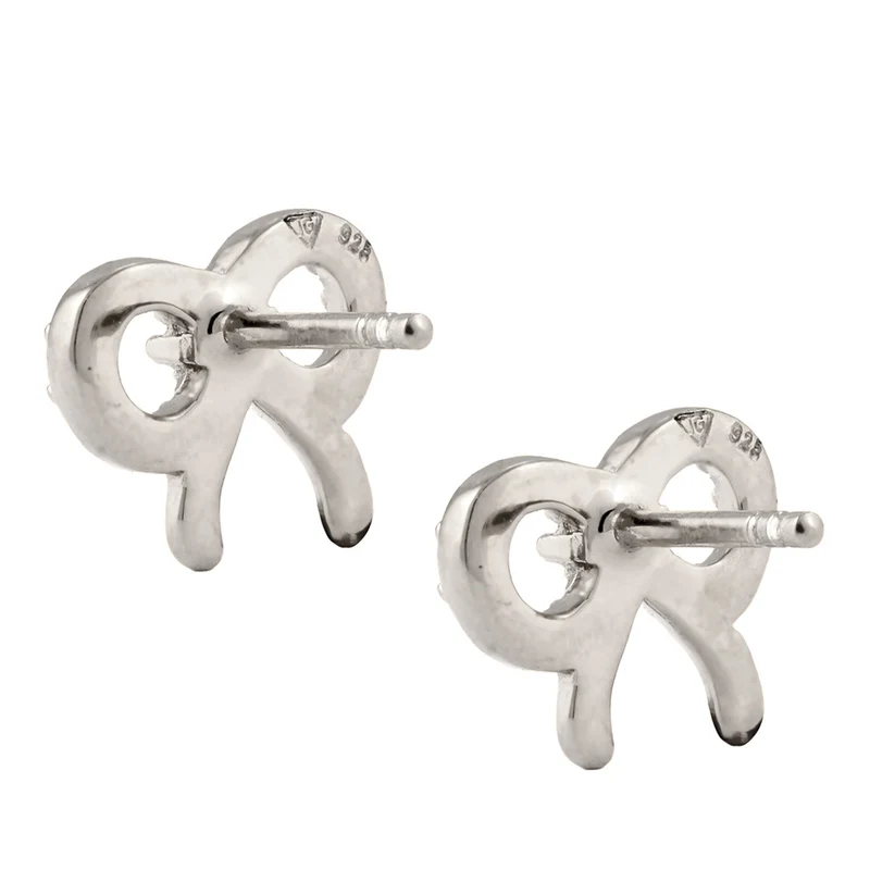 Ohrstecker Schleife | Mit Kristallen von Swarovski® (Weiß)