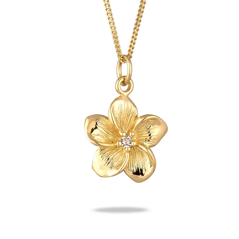 Halskette Frangipani Blüte | Kristall (Weiß)