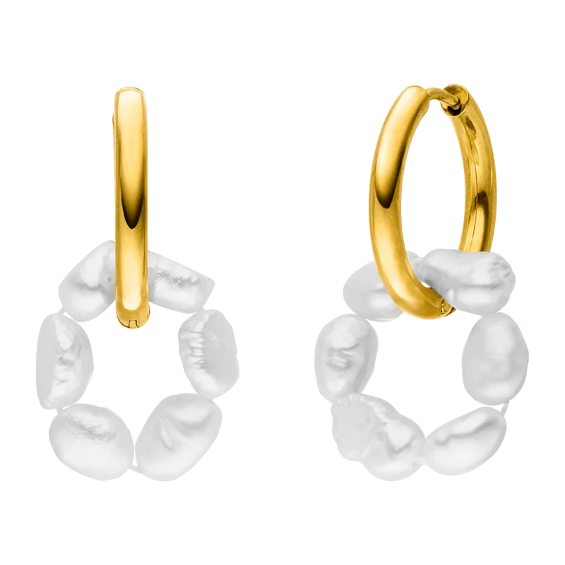 Pearl Circle Ohrringe | 18K vergoldet