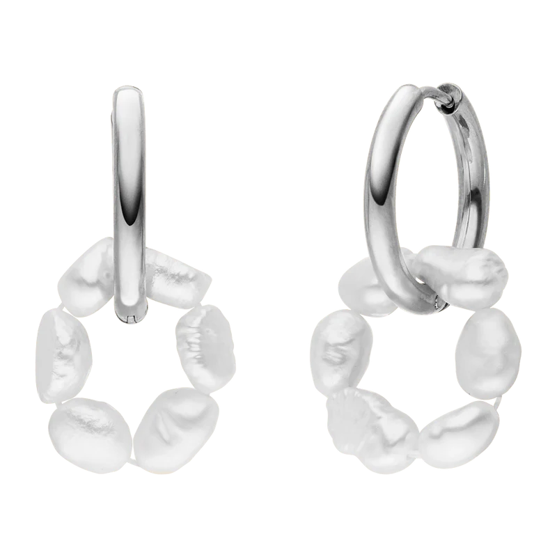 Pearl Circle Ohrringe | 18K vergoldet