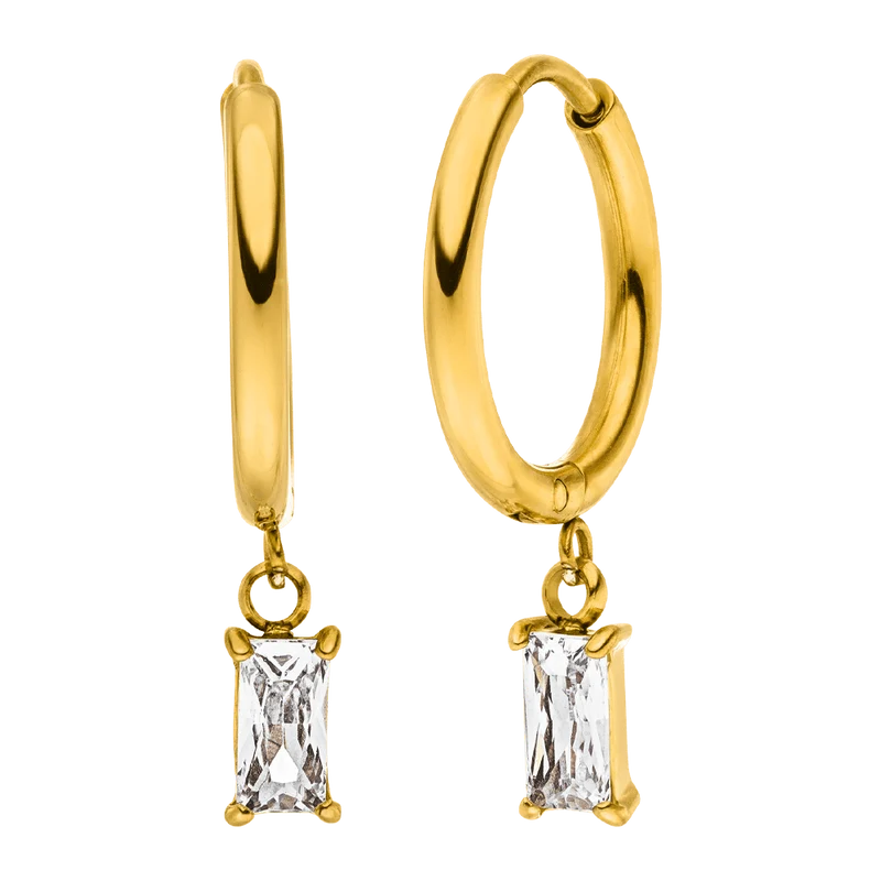 Simple Baguette Ohrringe | 18K vergoldet