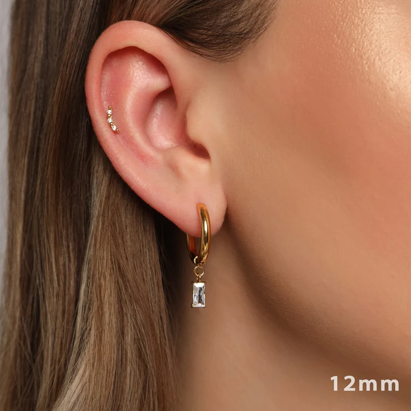 Simple Baguette Ohrringe | 18K vergoldet