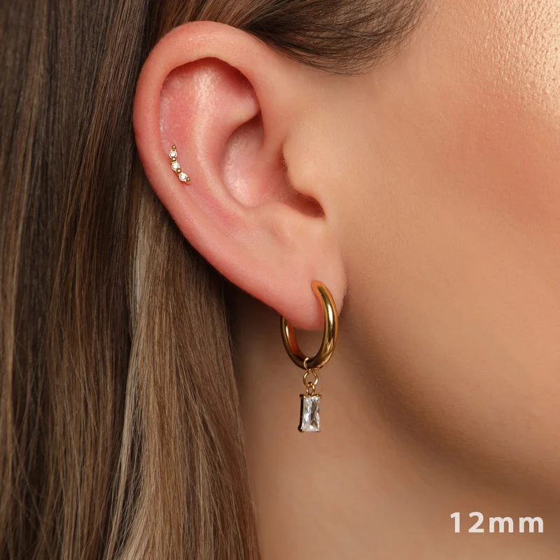 Simple Baguette Ohrringe | 18K vergoldet