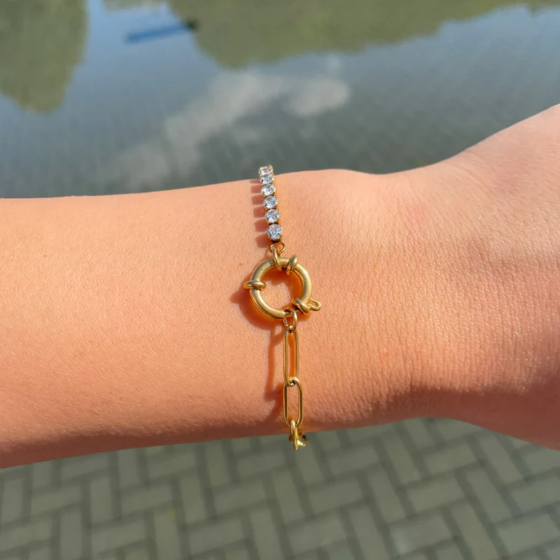 Tennis Chain Armband | 18K vergoldet