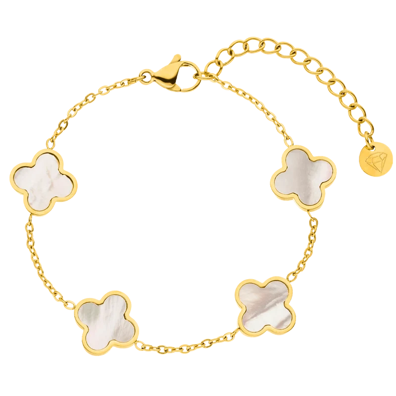 Clover Perlmutt Armband | 18K vergoldet