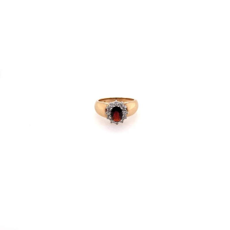 Ring Bicolor Gold 585 mit Rubellit & Brillanten