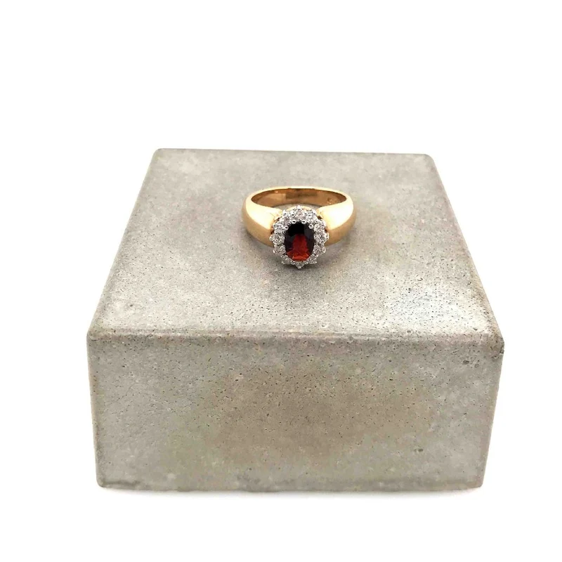 Ring Bicolor Gold 585 mit Rubellit & Brillanten