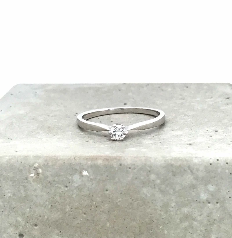 Solitaire Weissgold 750 mit Brillant