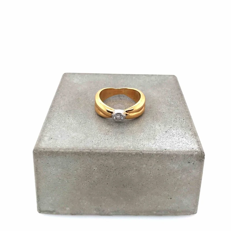 Ring Bicolor Gold 750 mit Brillant