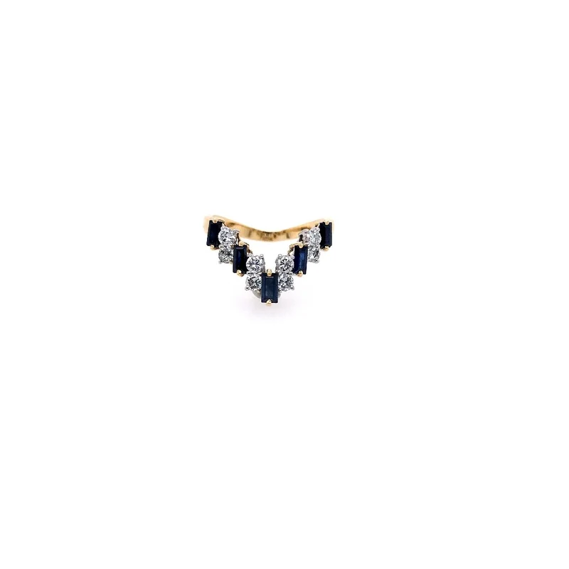 Ring Bicolor Gold 750 mit Saphiren & Brillanten