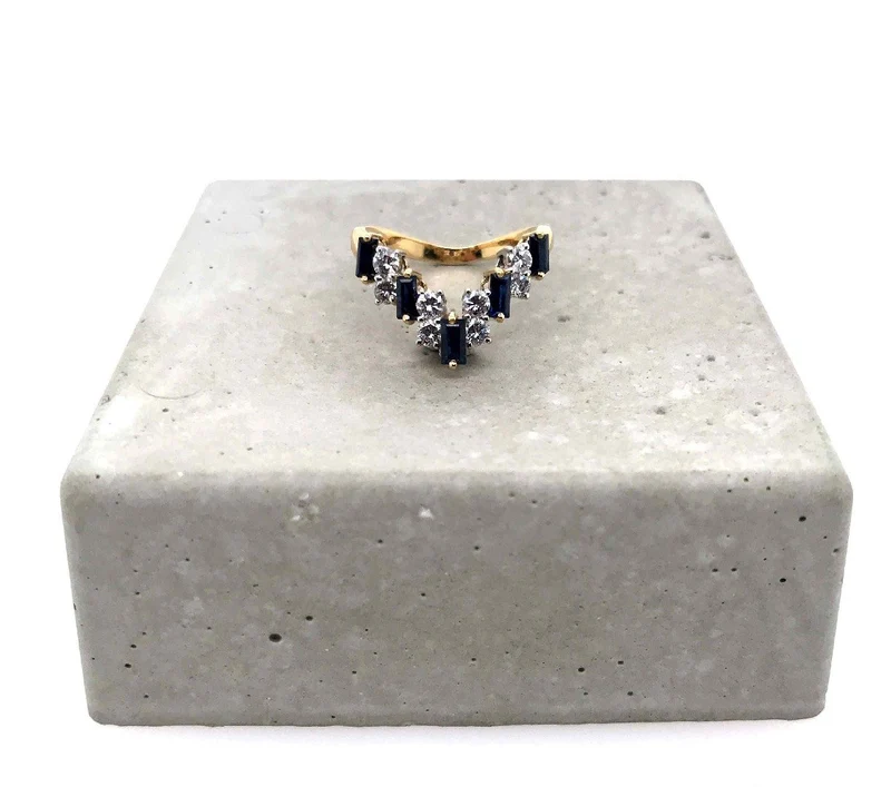 Ring Bicolor Gold 750 mit Saphiren & Brillanten