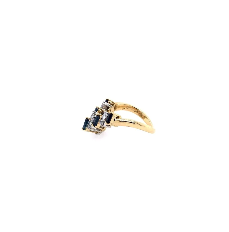 Ring Bicolor Gold 750 mit Saphiren & Brillanten