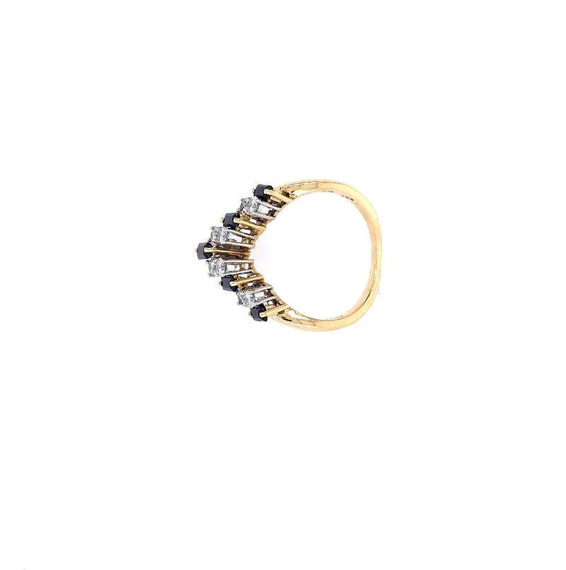 Ring Bicolor Gold 750 mit Saphiren & Brillanten