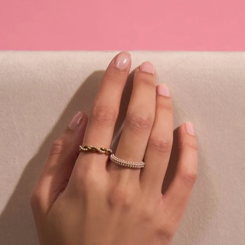Paradise Pearl Ring 18K Vergoldet