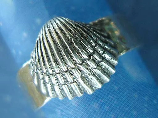 Muschelschmuck Ring Herz Muschel