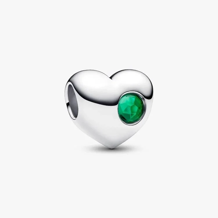 Engravable May Birthstone Heart Charms