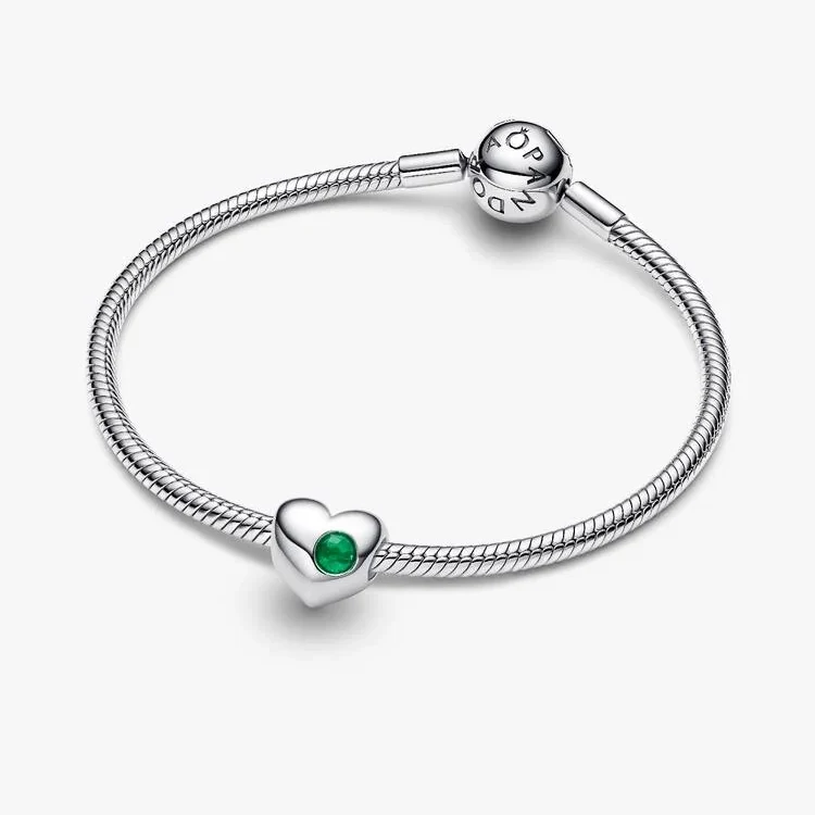 Engravable May Birthstone Heart Charms