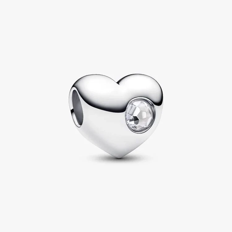 Engravable April Birthstone Heart Charms
