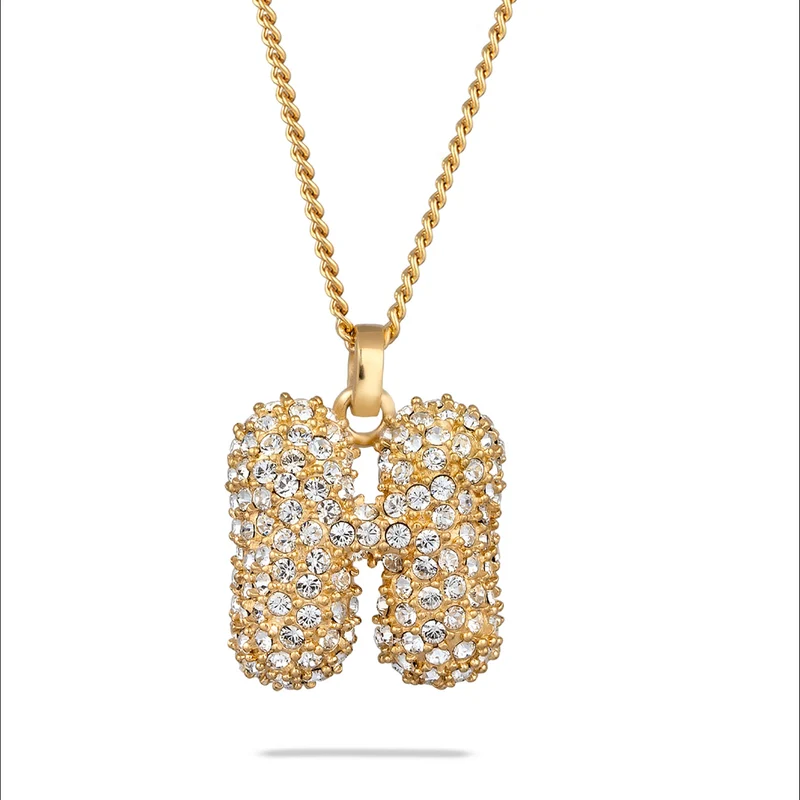 Halskette Bubble Buchstabe H | Mit Kristallen von Swarovski® (Weiß)