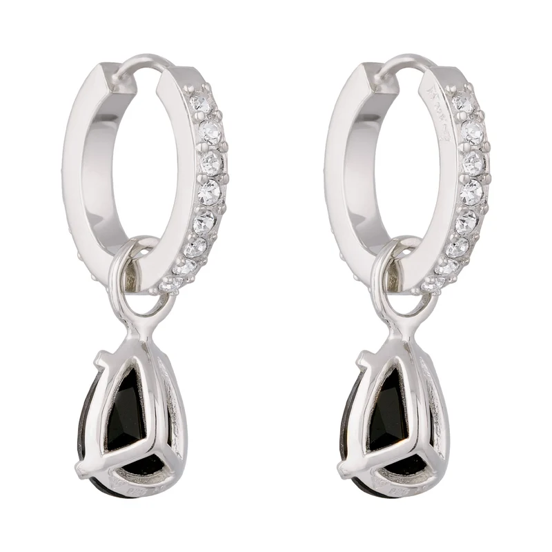 Creolen Tropfen | Mit Kristallen von Swarovski® (Schwarz & Weiß)
