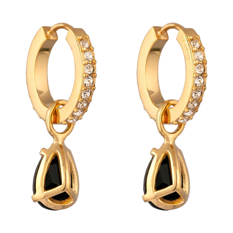 Creolen Tropfen | Mit Kristallen von Swarovski® (Schwarz & Weiß)