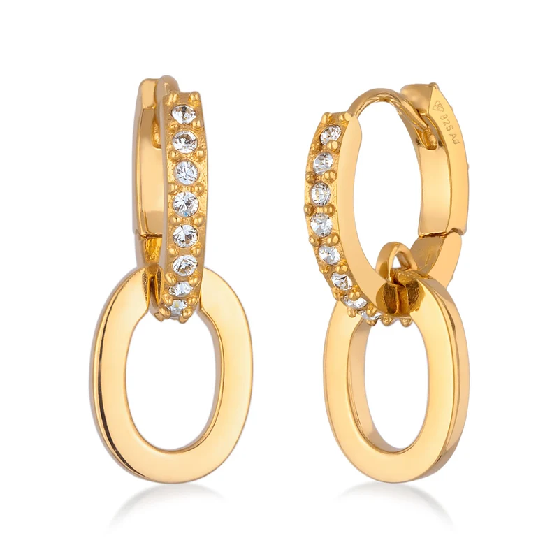 Creolen Ring Einhänger | Mit Kristallen von Swarovski® (Weiß)