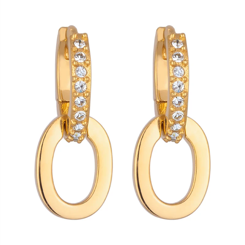 Creolen Ring Einhänger | Mit Kristallen von Swarovski® (Weiß)