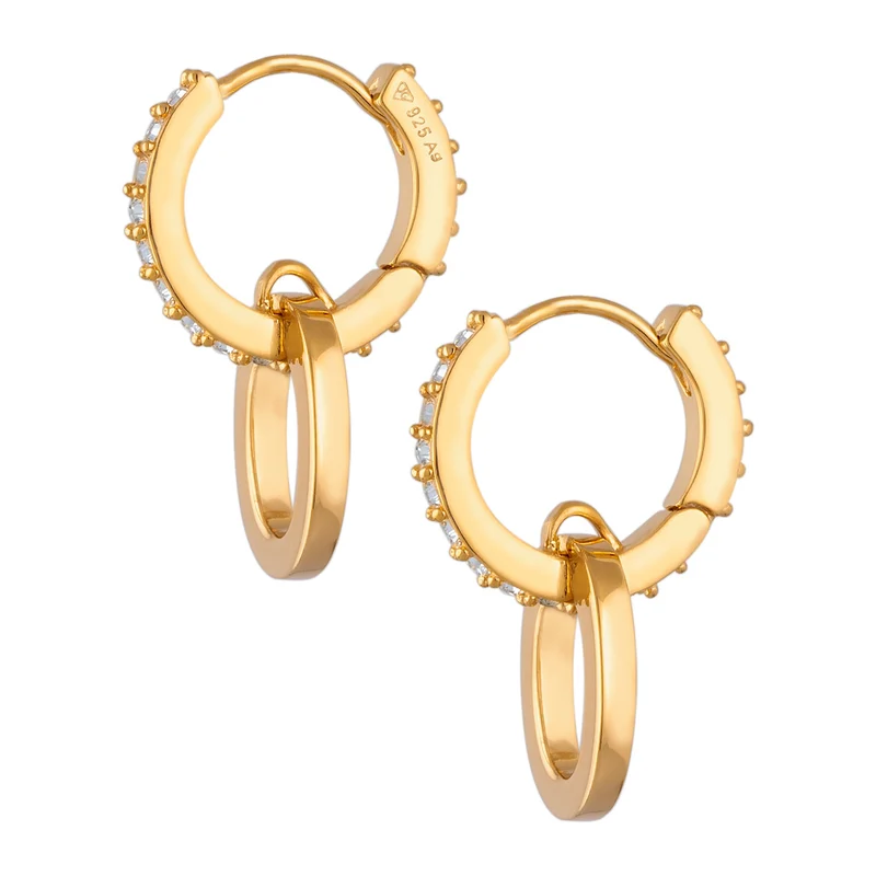 Creolen Ring Einhänger | Mit Kristallen von Swarovski® (Weiß)