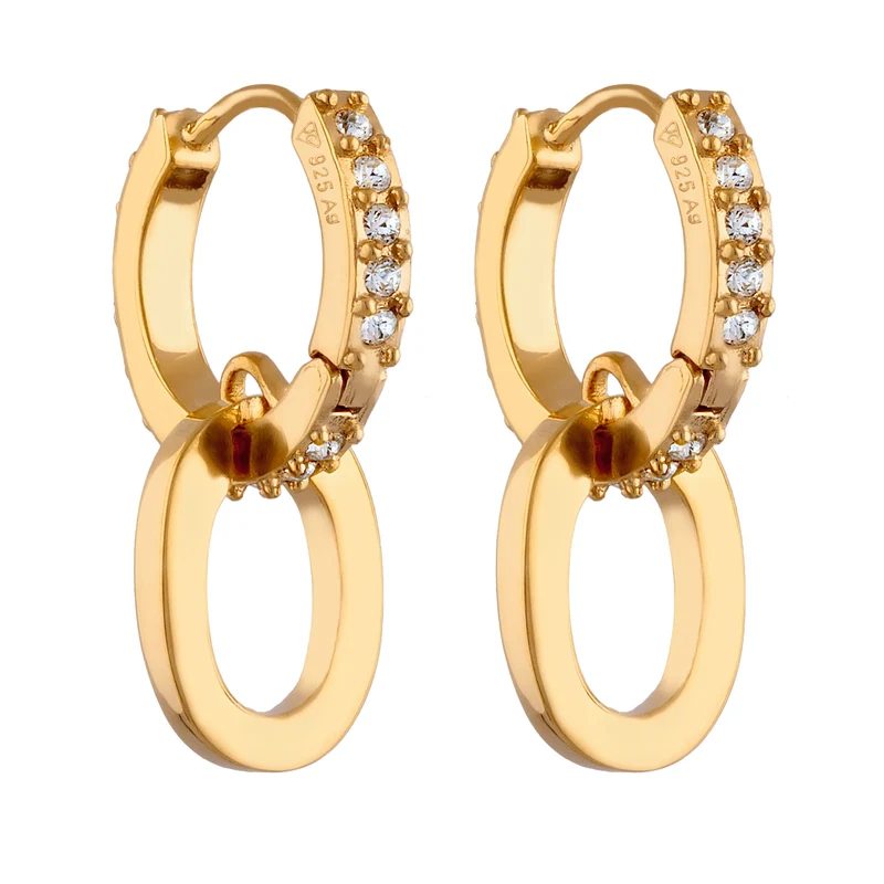 Creolen Ring Einhänger | Mit Kristallen von Swarovski® (Weiß)