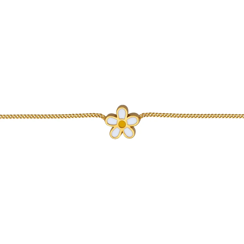 Choker Blume | Emaille (Weiß & Gelb)