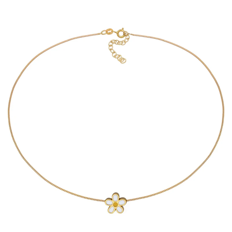 Choker Blume | Emaille (Weiß & Gelb)