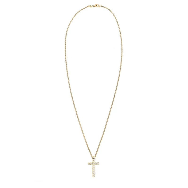 Halskette Kreuz | Mit Kristallen von Swarovski® (Weiß)
