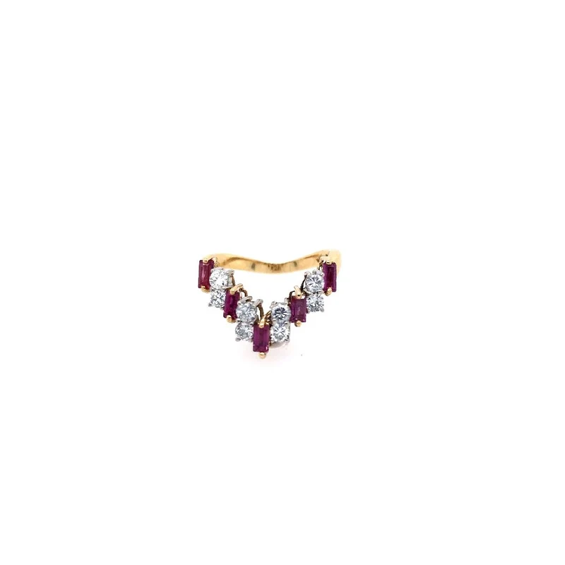 Ring Bicolor Gold 750 mit Rubinen & Brillanten