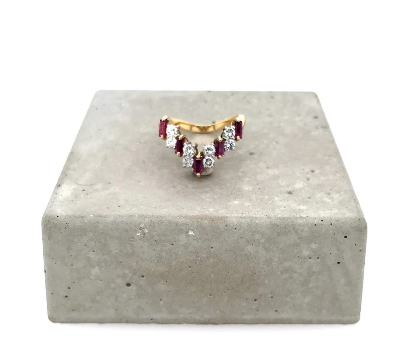Ring Bicolor Gold 750 mit Rubinen & Brillanten