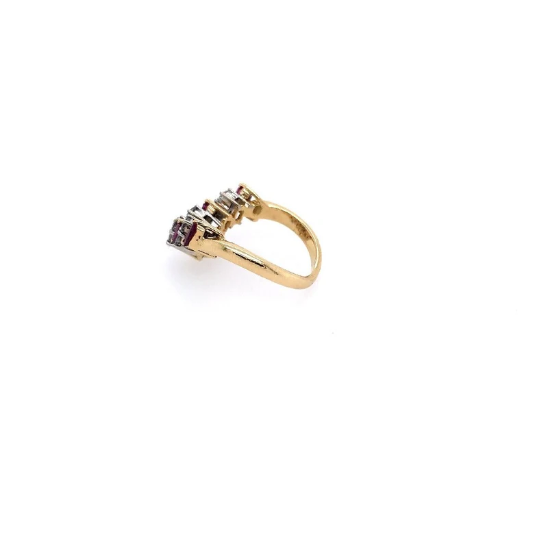 Ring Bicolor Gold 750 mit Rubinen & Brillanten