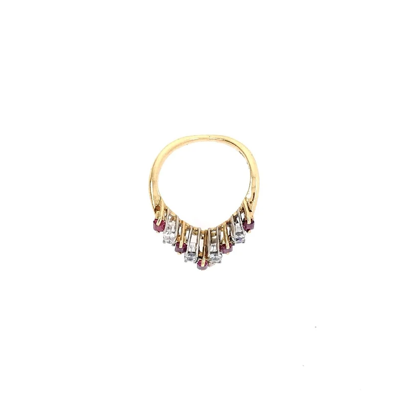 Ring Bicolor Gold 750 mit Rubinen & Brillanten