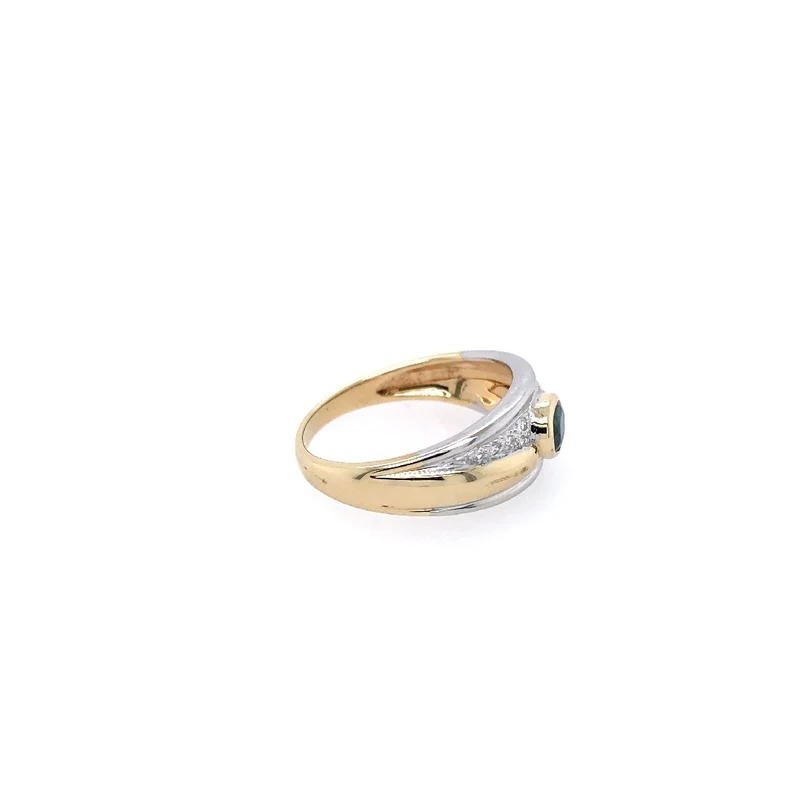 Ring Bicolor Gold 585 mit Safir & Brillanten