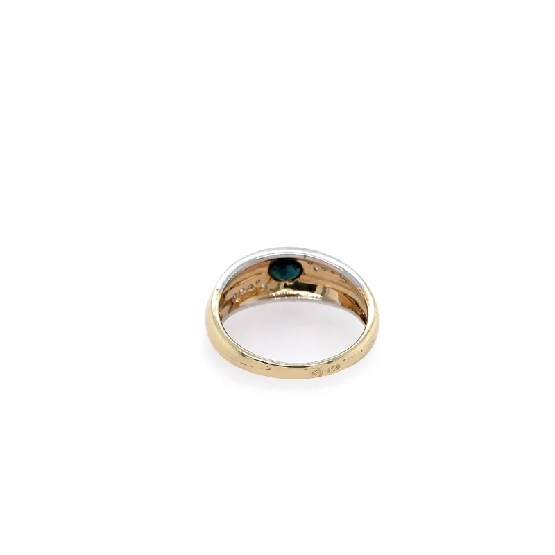 Ring Bicolor Gold 585 mit Safir & Brillanten