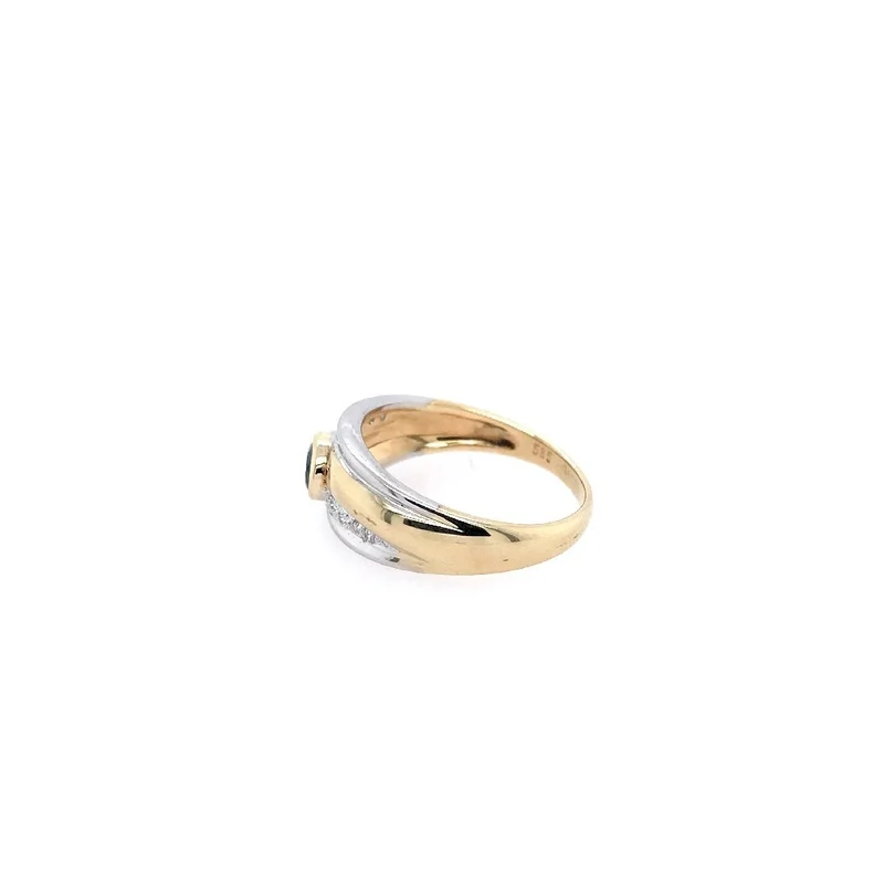 Ring Bicolor Gold 585 mit Safir & Brillanten