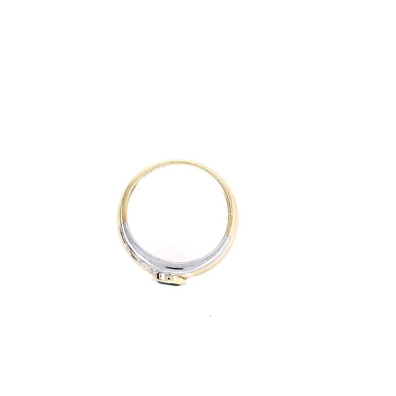 Ring Bicolor Gold 585 mit Safir & Brillanten