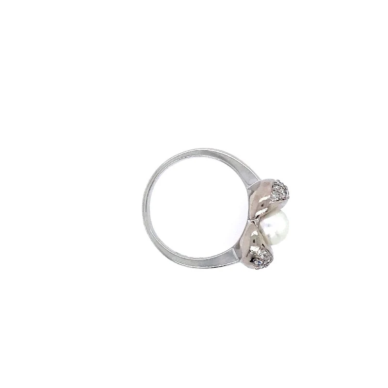Ring Weissgold 750 mit Perle & Diamanten