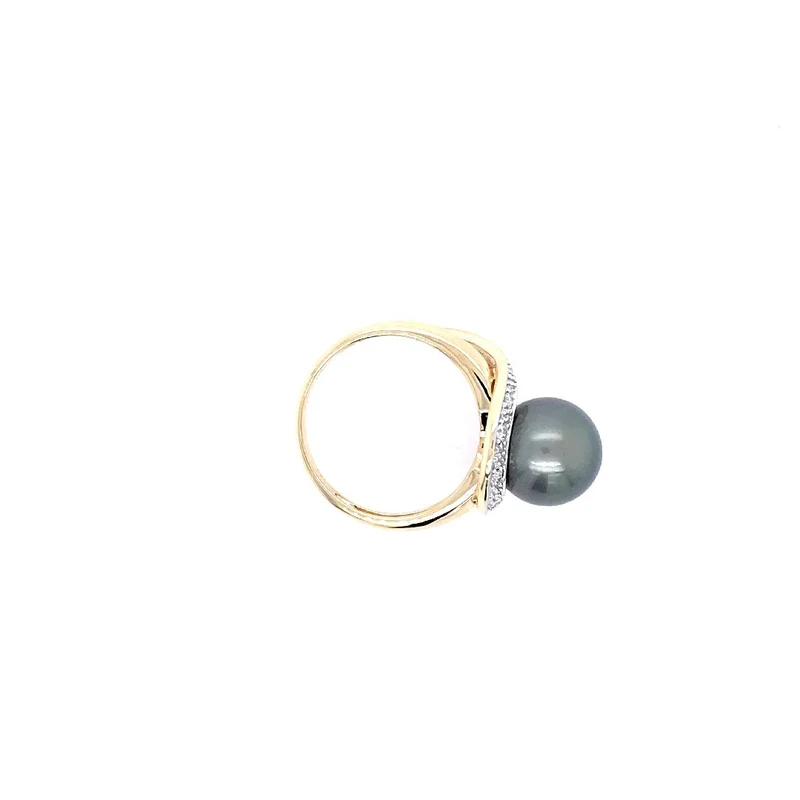 Ring Bicolor Gold 585 mit Perle & Brillanten
