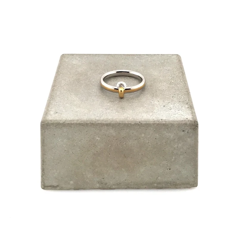 Platin Ring Bicolor mit Brillant