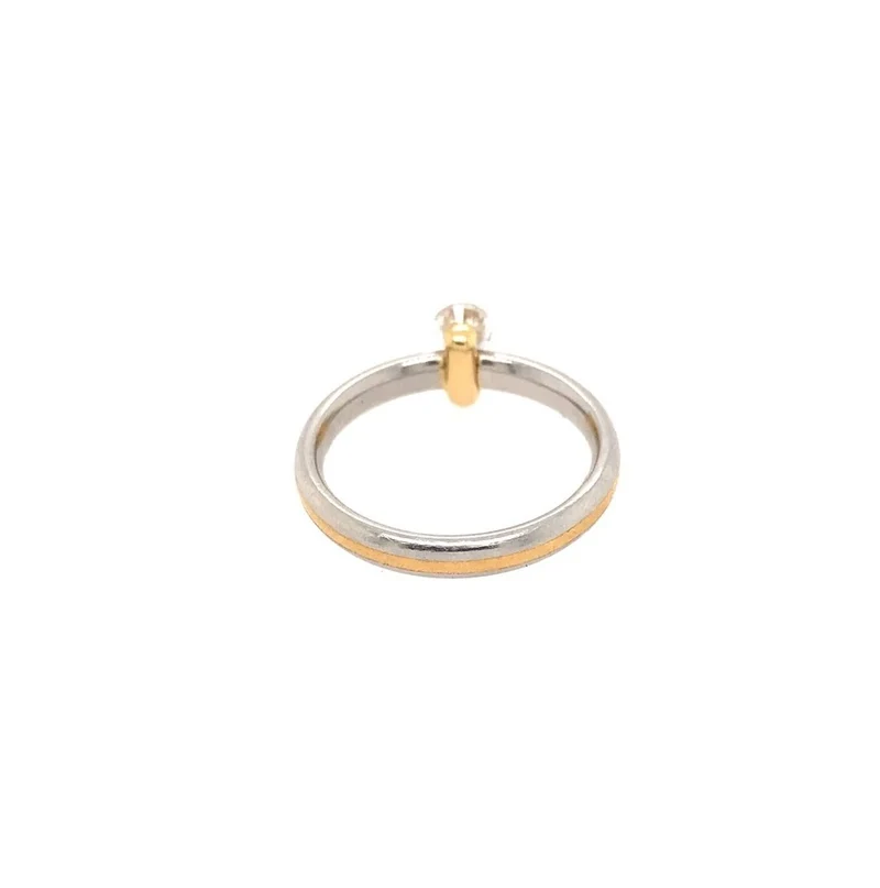 Platin Ring Bicolor mit Brillant