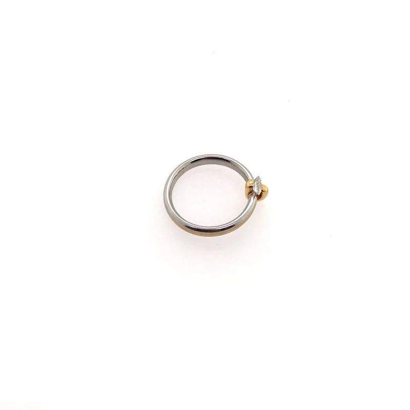 Platin Ring Bicolor mit Brillant