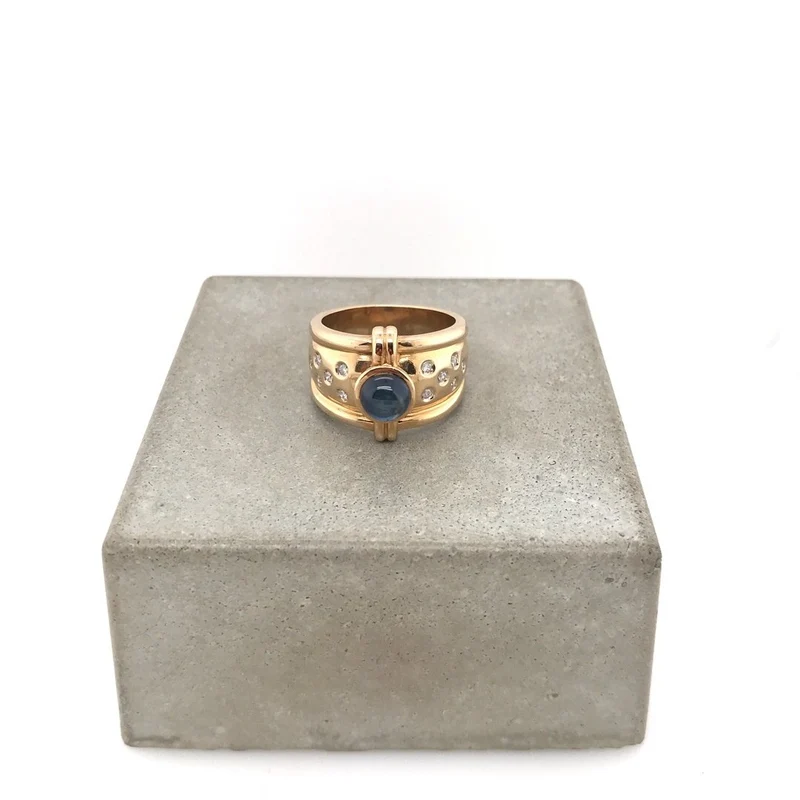 Ring Gelbgold 585 mit Saphir & Brillanten