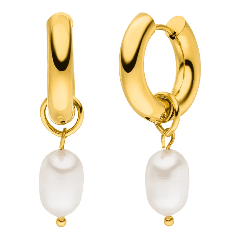 Dangling Pearl Ohrringe | 18K vergoldet
