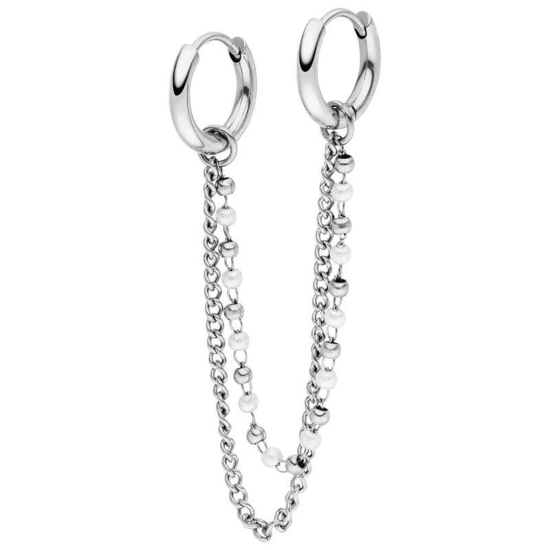 Pearl Chain Ohrringe | 18K vergoldet